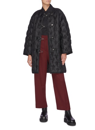 Figure View - Click To Enlarge - FFIXXED STUDIOS - Metallic clasp graphic embroidered down puffer coat
