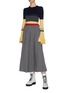 Figure View - Click To Enlarge - ENFÖLD - Tiered ruffle cuff colourblock stripe wool sweater