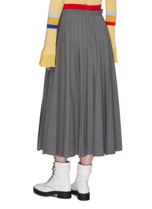Back View - Click To Enlarge - ENFÖLD - Contrast waistband houndstooth check plaid pleated skirt