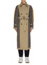 Main View - Click To Enlarge - ENFÖLD - Reversible belted houndstooth check plaid panel trench coat