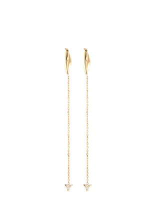 Main View - Click To Enlarge - SARAH & SEBASTIAN - 'Fragment' diamond 10k yellow gold chain drop earrings