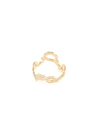 Detail View - Click To Enlarge - SARAH & SEBASTIAN - 'Kintsugi' diamond 10k yellow gold sculptural ring