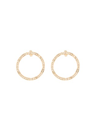 Main View - Click To Enlarge - SARAH & SEBASTIAN - 'Chasm' diamond 10k yellow gold hoop earrings