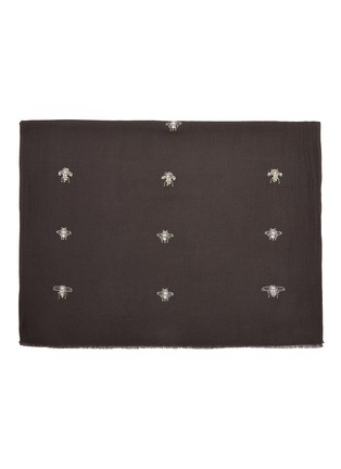 Detail View - Click To Enlarge - JANAVI - 'Bees' embellished Merino wool scarf
