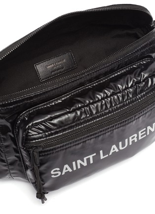 Detail View - Click To Enlarge - SAINT LAURENT - Logo print coated ripstop bum bag