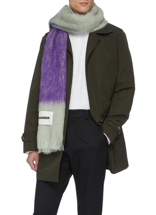 Figure View - Click To Enlarge - JIL SANDER - Colourblock mohair-wool scarf