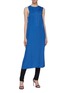 Figure View - Click To Enlarge - HELMUT LANG - Belted ruched yoke sleeveless dress