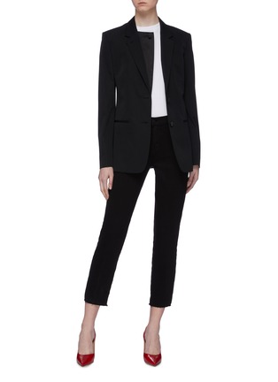Figure View - Click To Enlarge - HELMUT LANG - Layered notched lapel wool twill blazer