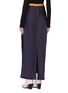 Back View - Click To Enlarge - HELMUT LANG - Convertible contrast waist satin maxi skirt