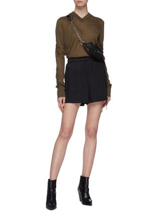 Figure View - Click To Enlarge - HELMUT LANG - Side drawstring shorts