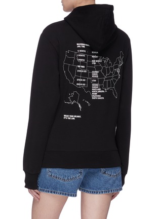 Back View - Click To Enlarge - HELMUT LANG - 'Helmut Laws' slogan graphic print hoodie