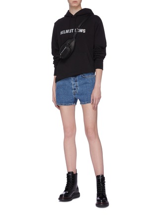 Figure View - Click To Enlarge - HELMUT LANG - 'Helmut Laws' slogan graphic print hoodie