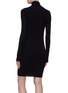 Back View - Click To Enlarge - HELMUT LANG - Panelled rib knit high neck dress