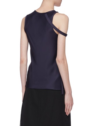 Back View - Click To Enlarge - HELMUT LANG - Harness shoulder satin tank top