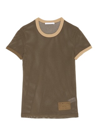 Main View - Click To Enlarge - HELMUT LANG - Logo patch contrast collar mesh baby T-shirt
