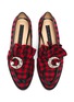 Detail View - Click To Enlarge - MIDNIGHT 00 - Embellished crescent check plaid loafers