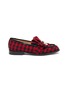 Main View - Click To Enlarge - MIDNIGHT 00 - Embellished crescent check plaid loafers