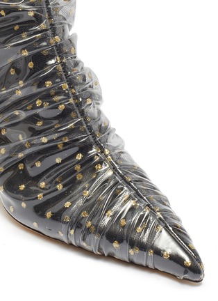 Detail View - Click To Enlarge - MIDNIGHT 00 - Ruched PVC layer glitter polka dot ankle boots