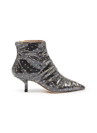Main View - Click To Enlarge - MIDNIGHT 00 - Ruched PVC layer glitter polka dot ankle boots