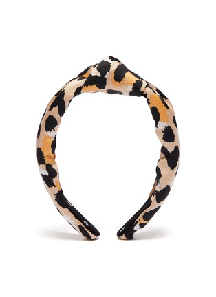 Main View - Click To Enlarge - LELE SADOUGHI - Knot leopard print silk satin headband