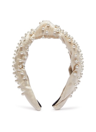 Main View - Click To Enlarge - LELE SADOUGHI - Faux pearl knot velvet headband