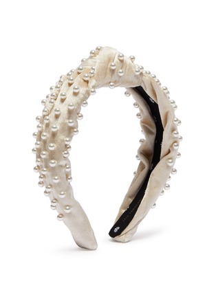 Figure View - Click To Enlarge - LELE SADOUGHI - Faux pearl knot velvet headband