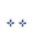 Main View - Click To Enlarge - ROBERTO COIN - 'Diamond Princess' diamond sapphire 18k white gold floral stud earrings