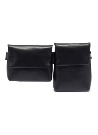 Main View - Click To Enlarge - A-ESQUE - 'Envelope' leather double pouch belt bag