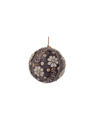 Main View - Click To Enlarge - SHISHI - Floral embellished small Christmas ornament – Grey/Pink