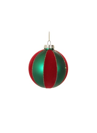 Main View - Click To Enlarge - SHISHI - Glitter stripe flock glass ball Christmas ornament