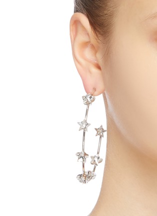 Figure View - Click To Enlarge - LELET NY - Swarovski crystal star hoop earrings