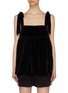 Main View - Click To Enlarge - CECILIE BAHNSEN - 'Celina' bow strap velvet babydoll top