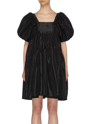 Main View - Click To Enlarge - CECILIE BAHNSEN - 'Ami' tie open back puff sleeve tiered dress