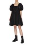 Figure View - Click To Enlarge - CECILIE BAHNSEN - 'Ami' tie open back puff sleeve tiered dress