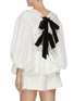Back View - Click To Enlarge - CECILIE BAHNSEN - Cutout tie back puff sleeve satin peplum blouse