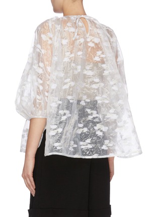 Back View - Click To Enlarge - CECILIE BAHNSEN - 'Astrid' abstract fil coupé puff sleeve flared blouse