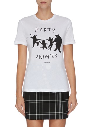 Main View - Click To Enlarge - ÊTRE CÉCILE - 'Party Animals' logo graphic print T-shirt