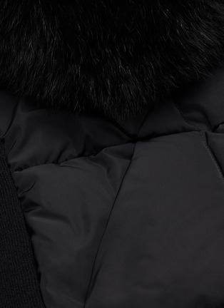  - MONCLER - Faux fur collar quilted puffer panel cardigan