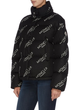 Detail View - Click To Enlarge - MONCLER - 'Caille' logo print down puffer jacket