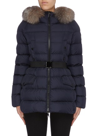 Main View - Click To Enlarge - MONCLER - 'Clion' detachable hood belted down puffer coat
