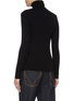 Back View - Click To Enlarge - MONCLER - Logo intarsia hem virgin wool rib knit turtleneck sweater