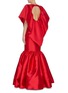 Back View - Click To Enlarge - LEAL DACCARETT - 'Palermo' flared sleeve cutout back satin peplum gown