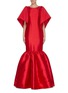 Main View - Click To Enlarge - LEAL DACCARETT - 'Palermo' flared sleeve cutout back satin peplum gown