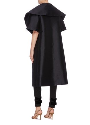 Back View - Click To Enlarge - LEAL DACCARETT - 'Alissa' flared collar satin short sleeve coat