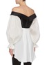Back View - Click To Enlarge - LEAL DACCARETT - 'Carla' satin collar panel balloon sleeve off-shoulder top