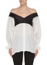 Main View - Click To Enlarge - LEAL DACCARETT - 'Carla' satin collar panel balloon sleeve off-shoulder top
