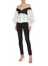 Figure View - Click To Enlarge - LEAL DACCARETT - 'Carla' satin collar panel balloon sleeve off-shoulder top