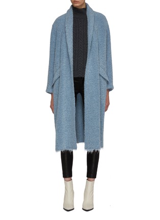 Main View - Click To Enlarge - ISABEL MARANT ÉTOILE - 'Faby' frayed shawl collar bouclé knit coat