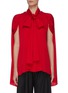 Main View - Click To Enlarge Main View - Click To Enlarge - J.CRICKET - Cape sleeve neck tie button down silk top