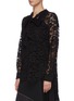 Front View - Click To Enlarge - J.CRICKET - Floral lace neck tie shirt